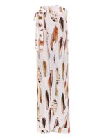 Agua By Agua Bendita robe longue Noche Pluma en lin - Blanc