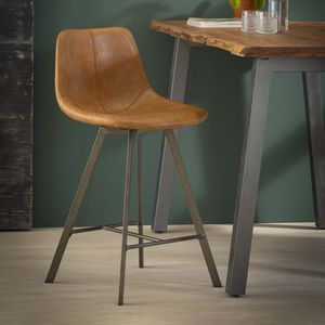 Barstoel 'Celia' (zithoogte 66cm), kleur Cognac