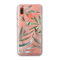Tropical watercolor leaves: Samsung Galaxy A20e Transparant Hoesje Tropical watercolor leaves: Samsung Galaxy A20e Transparant Hoesje