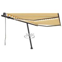 Luifel automatisch met LED en windsensor 400x350 cm geel en wit