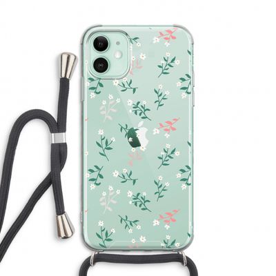 Small white flowers: iPhone 11 Transparant Hoesje met koord