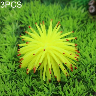 3 STKS aquarium artikelen decoratie TPR simulatie zee-egels bal koraal met punt grootte: L diameter: 13cm (geel)