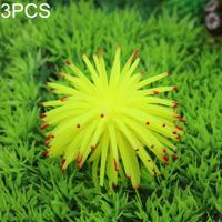 3 STKS aquarium artikelen decoratie TPR simulatie zee-egels bal koraal met punt grootte: L diameter: 13cm (geel)