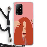 Woke up like this: Oppo A95 5G Transparant Hoesje met koord
