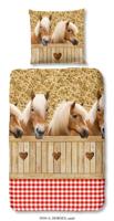Good Morning Kinderdekbedovertrek "Haflinger paarden" - Zand - (135x200 cm) - Katoen