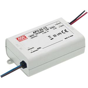 MW Mean Well APV-25-24 LED-transformator Constante spanning 25 W 0 - 1.05 A 24 V/DC Niet dimbaar, Overbelastingsbescherming 1 stuk(s)