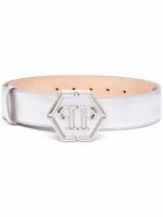 Philipp Plein ceinture à plaque logo - Argent - thumbnail