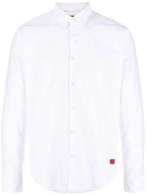 HUGO chemise en coton à logo brodé - Blanc