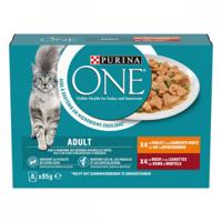 Purina One Adult met kip, rund en groenten in saus natvoer kat 16 x 85 g