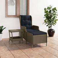 2-delige Loungeset met kussens poly rattan bruin