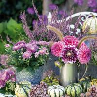 Buiten canvas 58x58 cm bloemen paars Anna's Collection - Annas collection