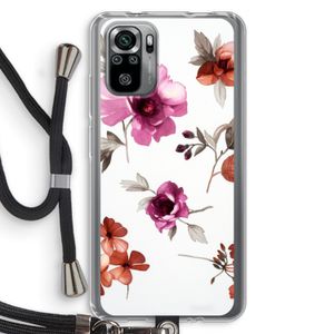 Geschilderde bloemen: Xiaomi Redmi Note 10S Transparant Hoesje met koord