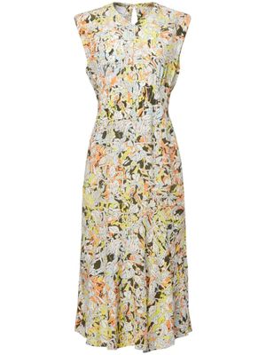 Equipment Jurk met bloemenprint - Beige