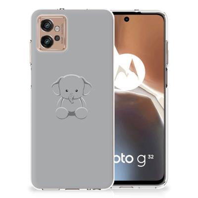 Motorola Moto G32 Telefoonhoesje met Naam Grijs Baby Olifant Motorola Moto G32 Telefoonhoesje met Naam Grijs Baby Olifant