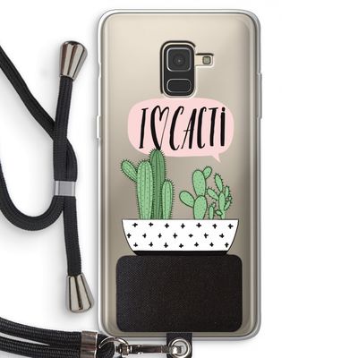 I love cacti: Samsung Galaxy A8 (2018) Transparant Hoesje met koord
