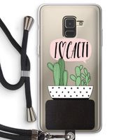 I love cacti: Samsung Galaxy A8 (2018) Transparant Hoesje met koord