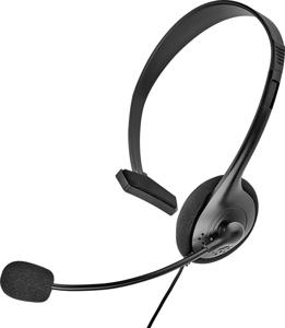 Renkforce On Ear headset Telefoon Kabel Mono Zwart Volumeregeling, Microfoon uitschakelbaar (mute)