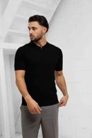 Pure Path Halfzip Polo Heren Zwart - Maat S - Kleur: Zwart | Soccerfanshop