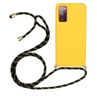 Lunso - Backcover hoes met koord - Samsung Galaxy S20 FE - Geel