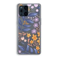 Flowers with blue leaves: Oppo Find X3 Transparant Hoesje