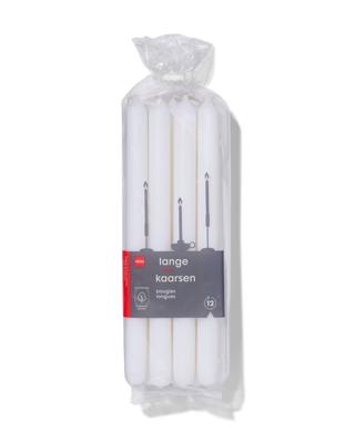 HEMA Lange huishoudkaarsen Ø2.2x29 - 12 stuks wit (wit)