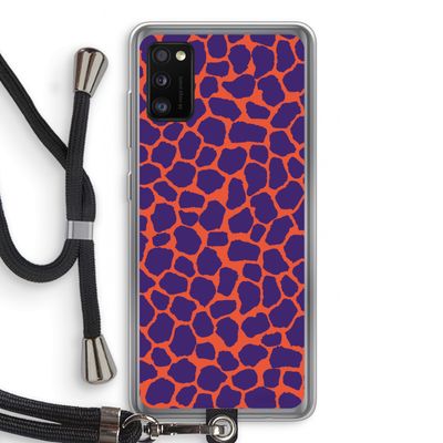 Purple Giraffe: Samsung Galaxy A41 Transparant Hoesje met koord