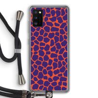 Purple Giraffe: Samsung Galaxy A41 Transparant Hoesje met koord Purple Giraffe: Samsung Galaxy A41 Transparant Hoesje met koord