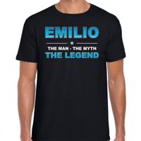 Emilio Voornaam cadeau - The man, The myth the legend - zwart - voor heren - verjaardag