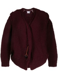 Toga cardigan en maille épaisse à col v - Rouge