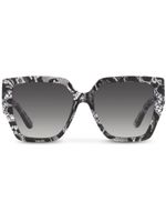 Dolce & Gabbana Eyewear lace-print square-frame sunglasses - Noir