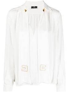 Elisabetta Franchi blouse à logo appliqué - Blanc