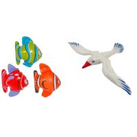 Set van 2 opblaasbare maritiem decoratie zeedieren type 1