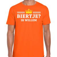 Koningsdag t-shirt voor heren - biertje, ik willem - oranje - feestkleding - thumbnail