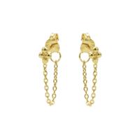 Karma Oorbellen Chain 4 Dots Goud