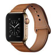 Leren bandje - Bruin - Geschikt voor Apple Watch 38mm / 40mm / 41mm - thumbnail