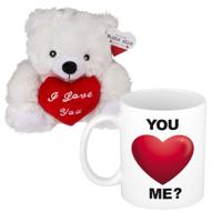 Valentijnscadeau - beertje en mok - you love me - koffiemok - knuffelbeertje - valentijnsdag Valentijnscadeau - beertje en mok - you love me - koffiemok - knuffelbeertje - valentijnsdag