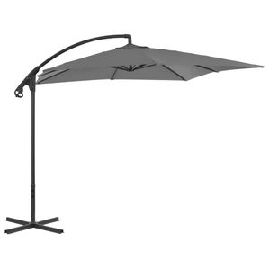 Zweefparasol met stalen paal 250x250 cm antraciet