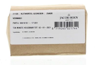 Klitwortel gesneden