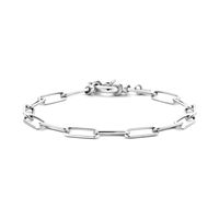 Armband Paperclip-Ronde Buis zilver 5 mm 18,5 cm