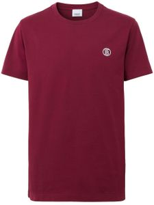 Burberry t-shirt en coton à logo TB brodé - Rouge