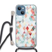 Gekleurde driehoekjes pastel: iPhone 13 Transparant Hoesje met koord