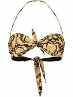 Versace haut de bikini bandeau à imprimé baroque - Noir