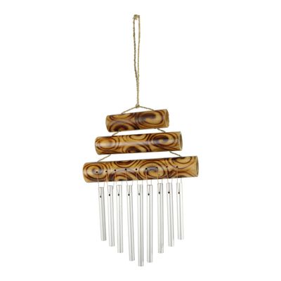Windgong van Bamboe Ingebrand Recht (35 x 17 cm)