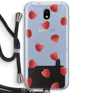 Framboosjes: Samsung Galaxy J5 (2017) Transparant Hoesje met koord