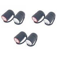 3x Fietslampjes fietsverlichting set waterdicht voor / achterlicht 3 LEDs - thumbnail