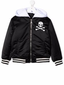 Philipp Plein Junior veste bomber à capuche - Noir