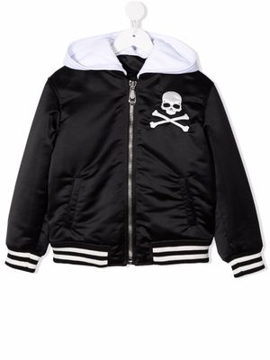 Philipp Plein Junior veste bomber à capuche - Noir