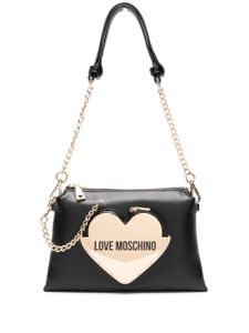 Love Moschino sac porté épaule en cuir artificiel à plaque cœur - Noir