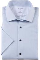 OLYMP Luxor 24/Seven Dynamic Flex Modern Fit Overhemd Korte mouw lichtblauw/wit