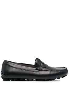 Ferragamo mocassins Gancini embossés - Noir